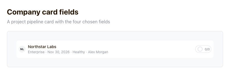 A Northstar Labs project card showing Enterprise, November 30, 2026, Healthy, and Alex Morgan