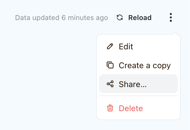 An app's three-dot menu with the Share option